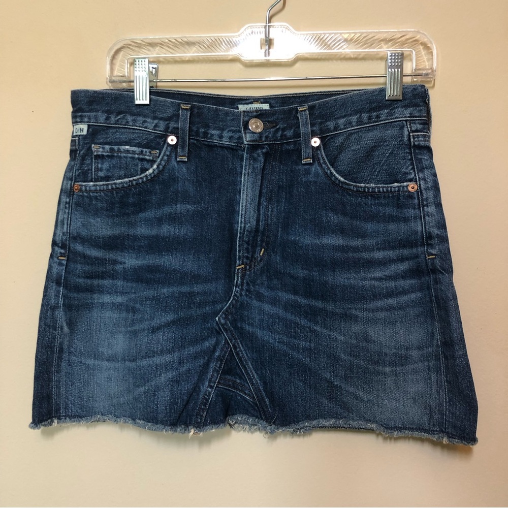 Citizens of Humanity premium vintage cutoff frayed denim jean  mini skirt